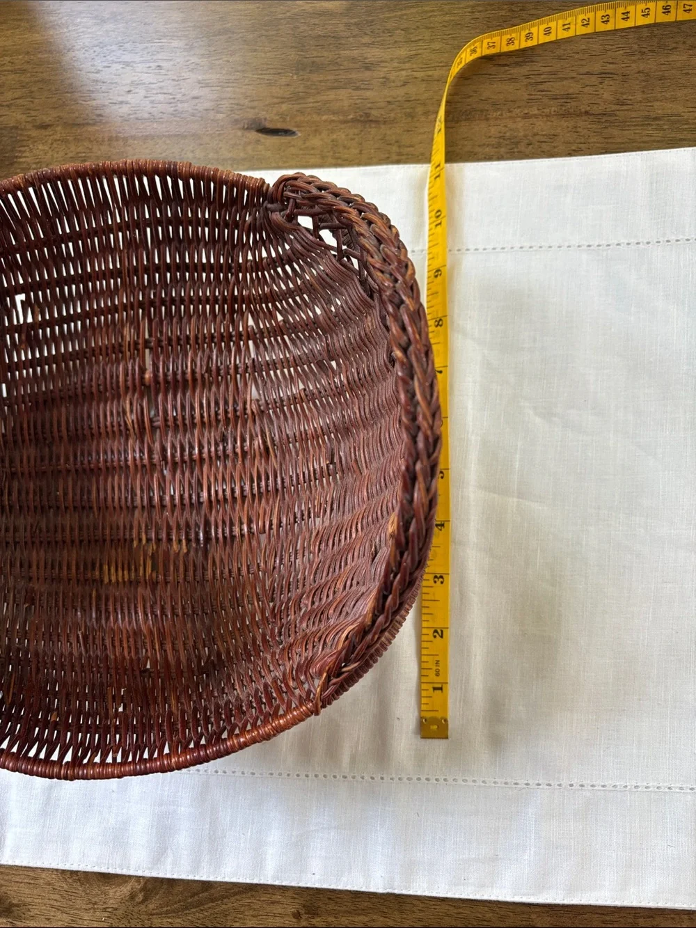 Vintage Handwoven Brown Wicker Goose w/ Hand Carved Wood Beak Cottagecore Decor